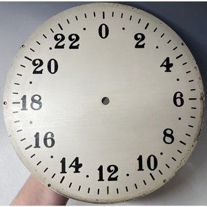 LARGE 10.5" Antique Vintage Enamel Brass Military Time Navy Nautical Clock Face